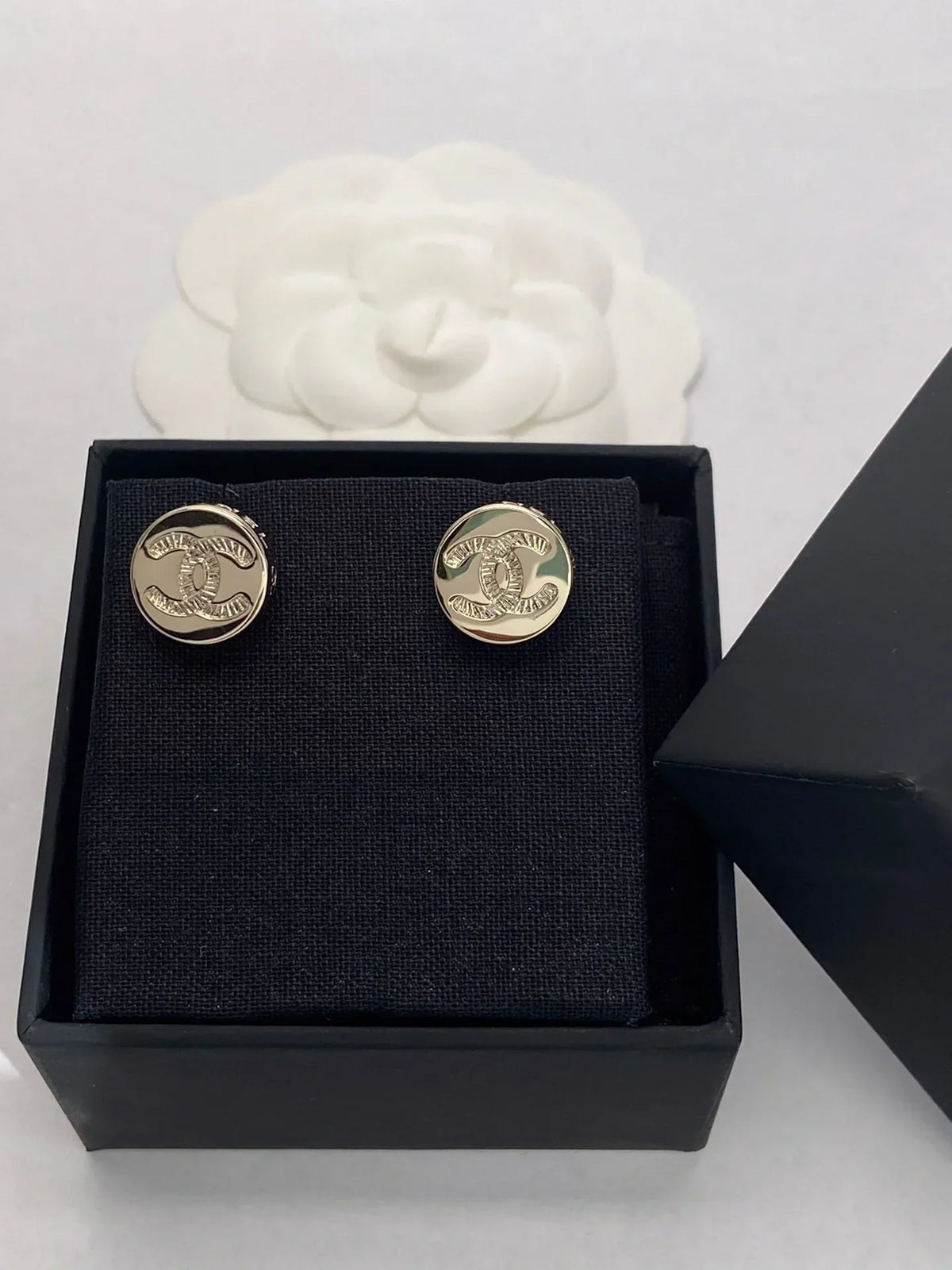 Chanel Button Earrings