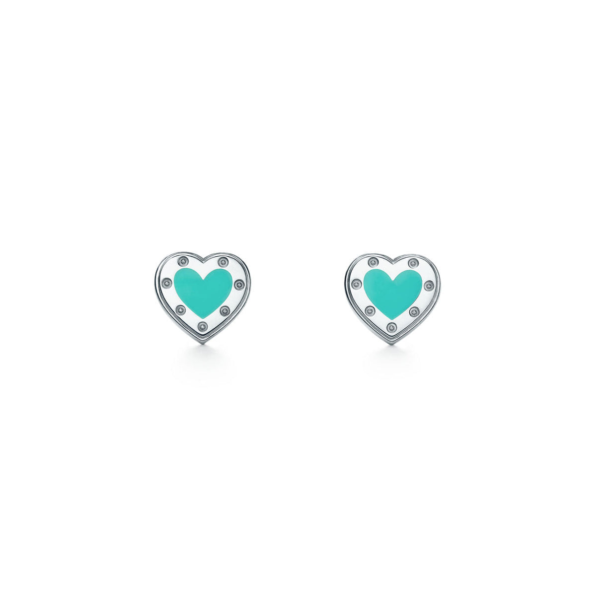 Tiffany Return to Tiffany Love Tiffany Blue Heart Earrings in Silver, Mini