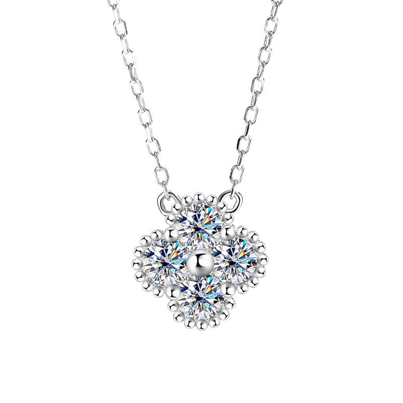 Moissanite Dainty Clover Necklace Bracelet Earrings