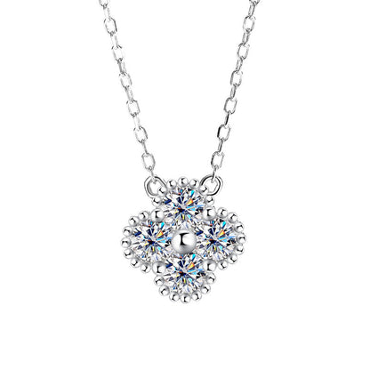 Moissanite Dainty Clover Necklace Bracelet Earrings