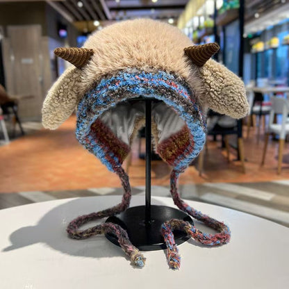 Fleece-Lined Beanie with Ear Flaps