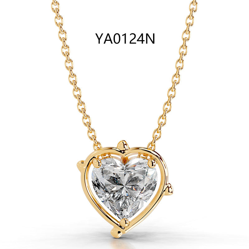 2CT Moissanite Pendant Gold Necklace