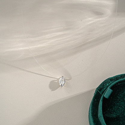 1 Carat Round-Marquise Moissanite Mermaid Tears Pendant Necklace