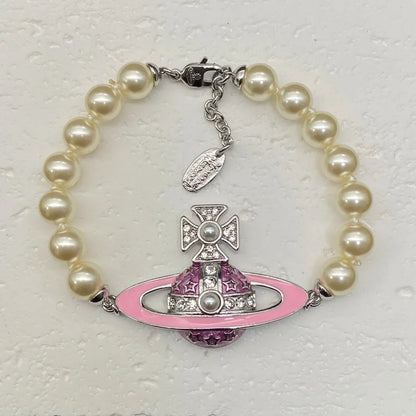 Vivienne Westwood Pink Pearl Necklace Bracelet