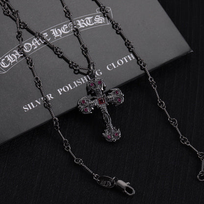 Chrome Hearts Black Purple Diamond Necklace