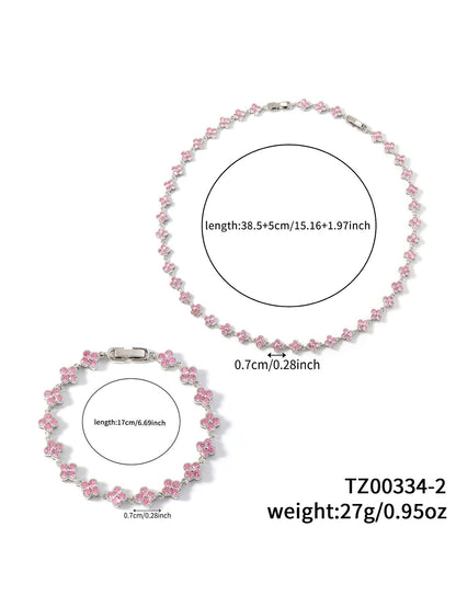 Colorful Clover Diamond Bracelet Necklace