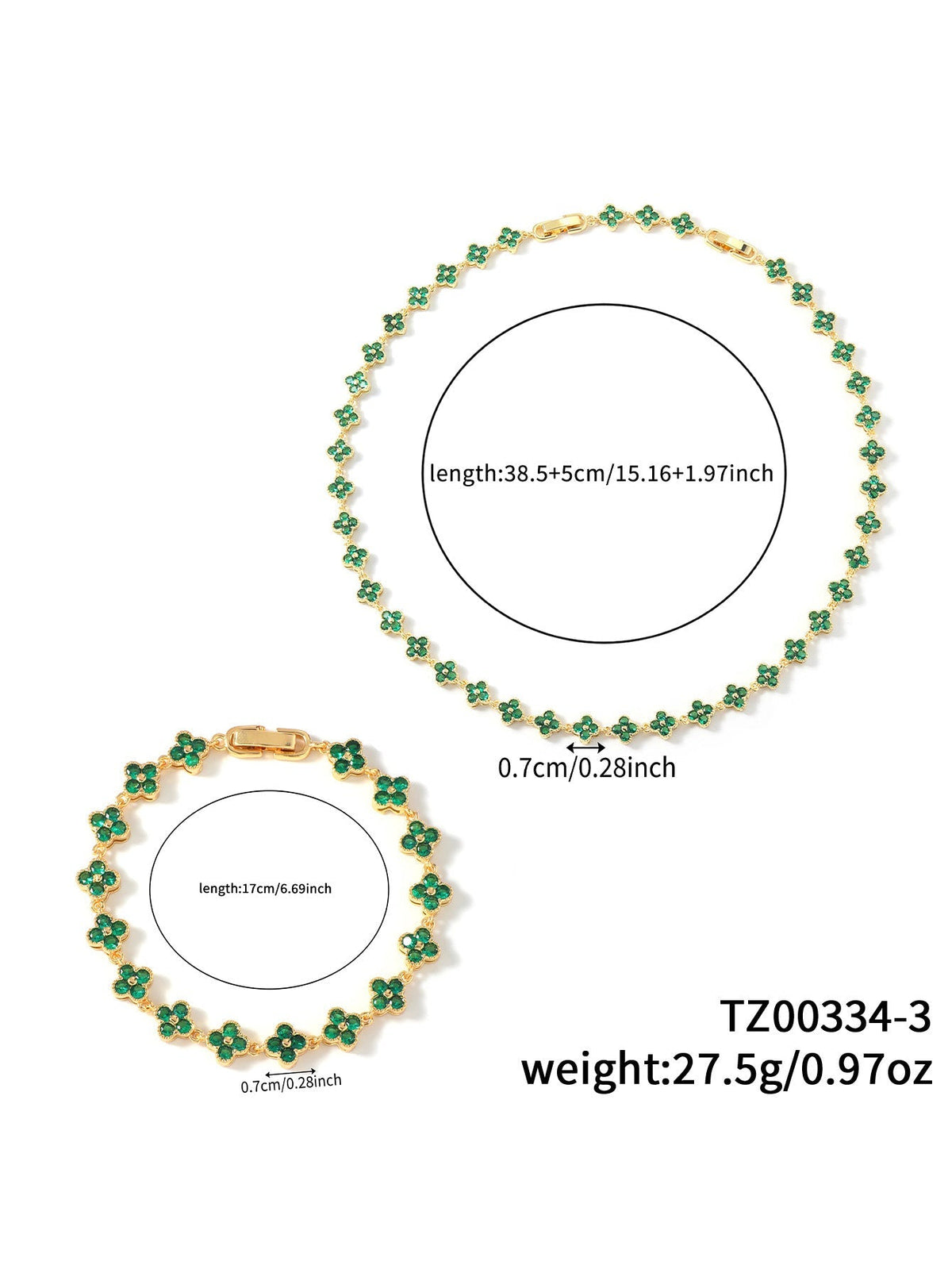 Colorful Clover Diamond Bracelet Necklace