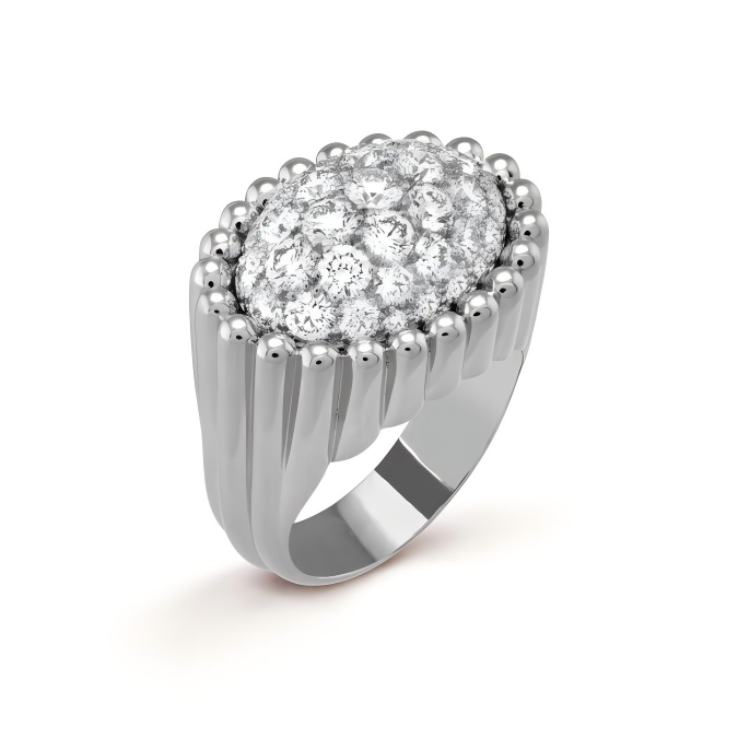 Perlée diamonds pavé ring