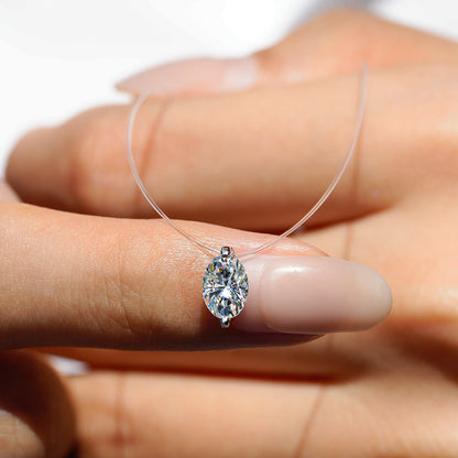 1 Carat Round-Marquise Moissanite Mermaid Tears Pendant Necklace